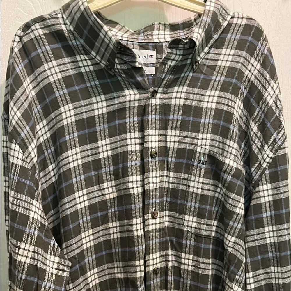 Saddlebred green 2XLT Plaid Shirt